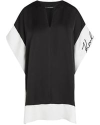 KARL LAGERFELD - Mini V-Neck Colourblock Dress - Lyst