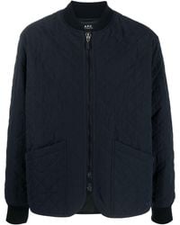 A.P.C. - Quilted Bomber Jacket - Lyst