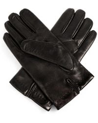 Moschino - Lederhandschuhe Mit Logo-Patch - Lyst