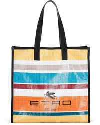 Etro - Shopping Bag A Righe Multicolore - Lyst