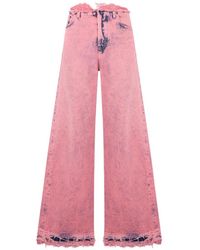 DIESEL - Frayed-Edge Acid-Wash Jeans - Lyst