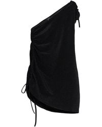Balmain - Robe Courte À Une Épaule Avec Détail À Cordon De Serrage - Lyst