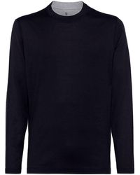 Brunello Cucinelli - Contrasting-trim Jersey T-shirt - Lyst