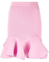 McQueen - Rok Met Peplum Afwerking - Lyst