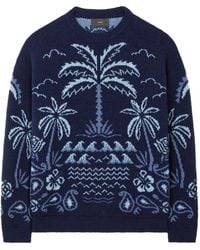 Alanui - Glimpse Of Eden Trui Met Palmboom Intarsia - Lyst