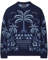 Alanui - Glimpse Of Eden Palm-Tree Intarsia Sweater - Lyst