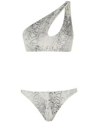 FEDERICA TOSI - Snake-Print One-Shoulder Bikini - Lyst