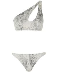 FEDERICA TOSI - Snake-Print One-Shoulder Bikini - Lyst