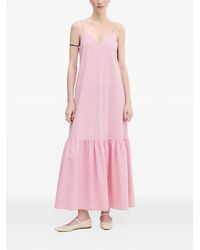 Benetton - Striped Ruffled Maxi Dress - Lyst