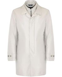 Fay - Buttoned Collar Coat - Lyst
