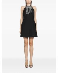 Valentino Garavani - Crepe Couture Embroidered-Detail Mini Dress - Lyst
