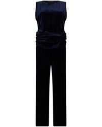 Alberta Ferretti - Velvet-Effect Jumpsuit - Lyst