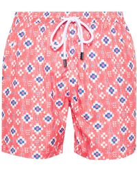 Barba Napoli - Geometric-Print Swim Shorts - Lyst