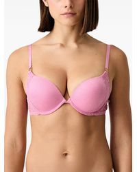 Guess - Lace-Overlay Push-Up Bra - Lyst