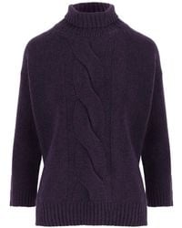 Bruno Manetti - Cable-Knit Turtleneck Sweater - Lyst
