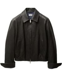 Versace - Leather Blouson - Lyst