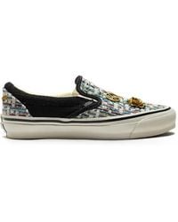 Vans - Slip-On Tweed Charm-Embellished Sneakers - Lyst