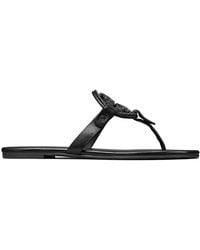 Tory Burch - Miller Pavé Leather Flip-Flops - Lyst