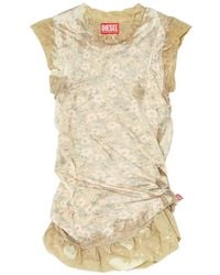 DIESEL - Floral Blouse With Ruffles - Lyst