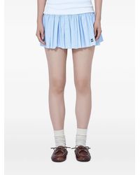 Miu Miu - Pleated Gingham-Pattern Mini Skirt - Lyst