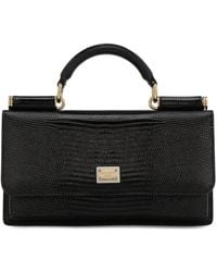 Dolce & Gabbana - Mini Sicily Iguana-Print Leather Bag - Lyst