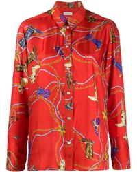 Sandro Boot Print Blouse - Red