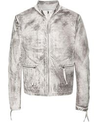 KANGHYUK - Bikerjacke Mit Abstraktem Print - Lyst