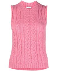 Peserico - Sleeveless Cable-knit Top - Lyst