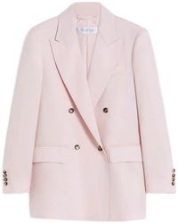 Max Mara - Double-Breasted Wool, Mohair And Silk Blazer - Lyst