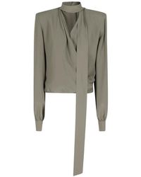 FEDERICA TOSI - Scarf-Detail Wrap Blouse - Lyst