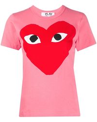 COMME DES GARÇONS PLAY - Heart Print Round Neck T-Shirt - Lyst