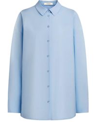 12 STOREEZ - Blouse Van Gemerceriseerd Katoen - Lyst