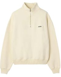 Jacquemus - Gros Grain Quarter-Zip Logo-Patch Sweatshirt - Lyst