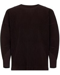 Homme Plissé Issey Miyake - T-Shirt Plissé À Manches Longues - Lyst