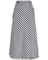 Etro - Gingham-check Wrap Midi Skirt - Lyst