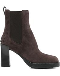Tod's - Stivali Con Tacco Largo 80Mm - Lyst