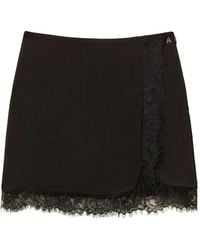 Twinset - Minijupe En Crêpe À Finitions En Dentelle - Lyst