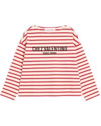 Valentino Garavani - Striped Jersey T-Shirt - Lyst