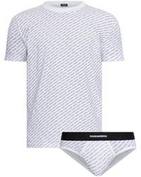 DSquared² - Set De Camiseta Interior Y Calzoncillos Con Logo Estampado - Lyst