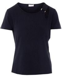 Liu Jo - Crewneck Shoulder Detail T-Shirt - Lyst