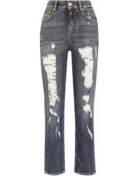 Womens Clothing Jeans Capri and cropped jeans Dolce & Gabbana Denim Distressed Cropped Jeans in Blue 