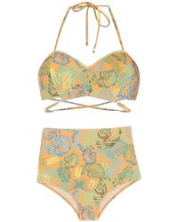 Amir Slama - Palm Leaf Print High-Rise Bikini - Lyst