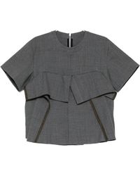 Sacai - Ruffled Short-Sleeve Top - Lyst
