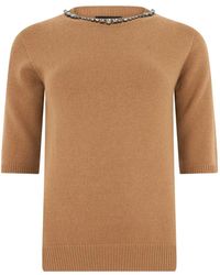 Fabiana Filippi - Crystal-Embellished Knitted Sweater - Lyst