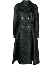 Versace - Embossed-crocodile Laminated Trench Coat - Lyst
