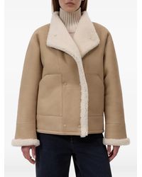 Closed - Shearling-Trim Double-Breasted Jacket - Lyst