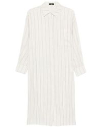 ELEH - Robe-Chemise Mi-Longue À Rayures Et Poche De Poitrine - Lyst
