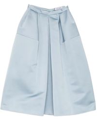 Dice Kayek - Pleated Satin-Finish Skirt - Lyst