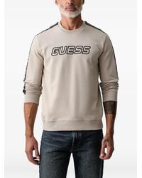 Guess - Logo-Print Tape-Detail Sweatshirt - Lyst