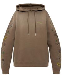 Off-White c/o Virgil Abloh - Floral-Embroidered Hoodie - Lyst